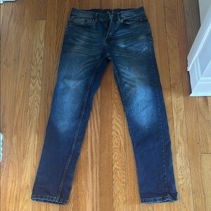 Blue Slim Fit Jeans with Vintage Fading